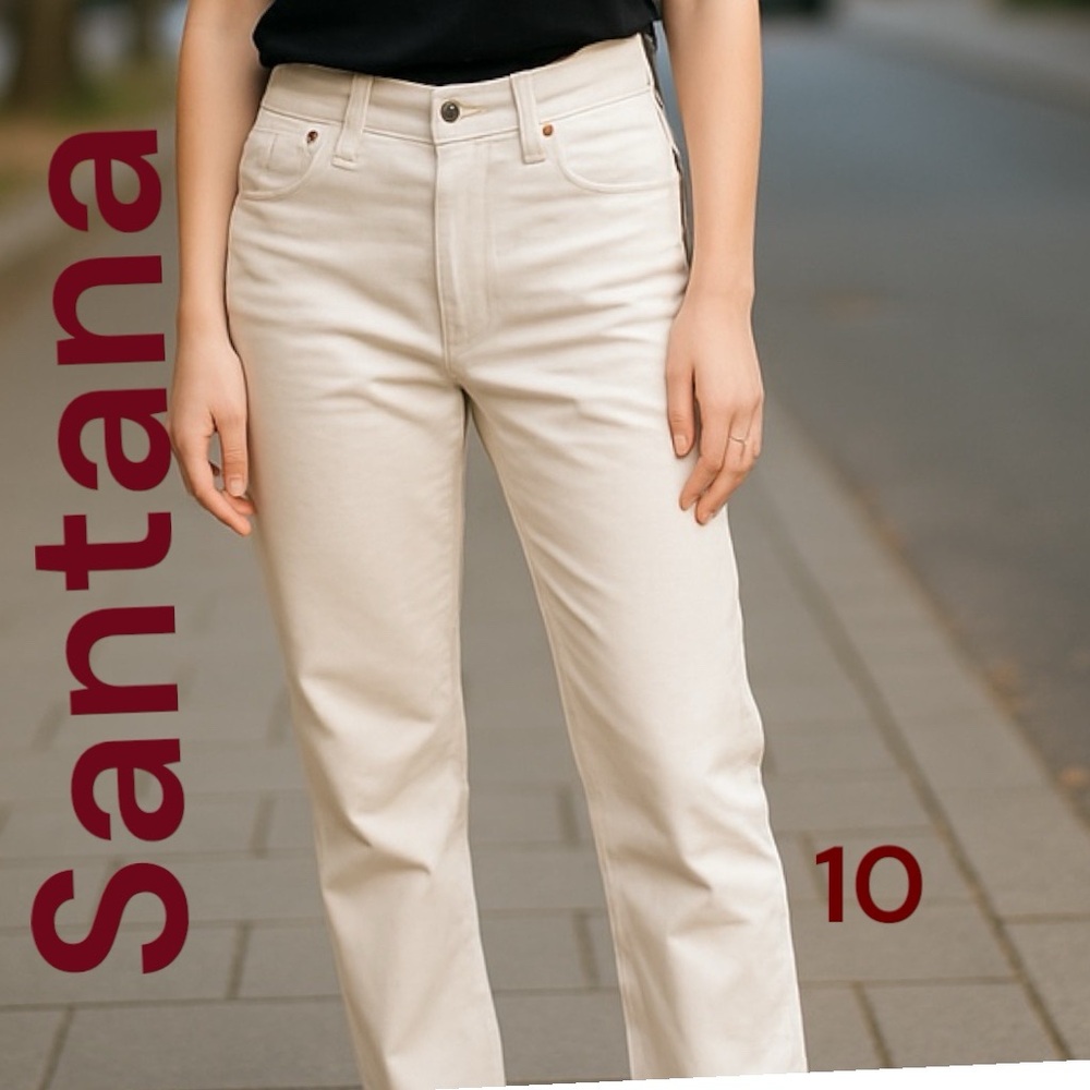 👛 (ANY 2/$40) SANTANA Stretchy Off White Jeans 10